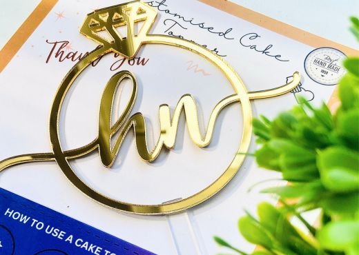 intials ring ceremony cake topper