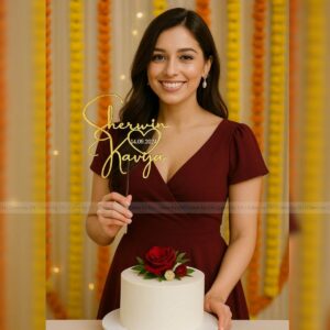 Best Personalized Engagement Cake Topper India – No.1 Custom Ring Ceremony Acrylic Decoration