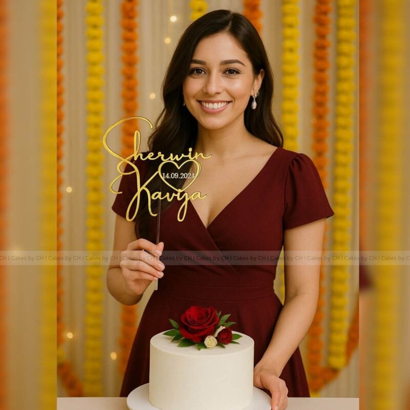 Best Personalized Engagement Cake Topper India – No.1 Custom Ring Ceremony Acrylic Decoration