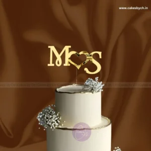 Personalized Engagement Cake Topper India: 1 Elite Rings & Initials Style