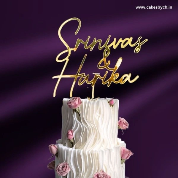 custom wedding cake topper with couple name India